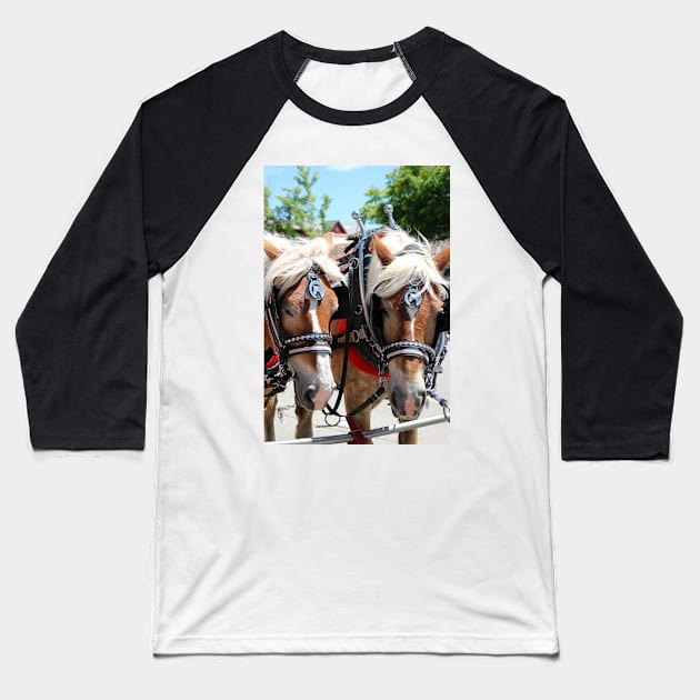 Working Horses at Solvang California Baseball T-Shirt by ButterflyInTheAttic